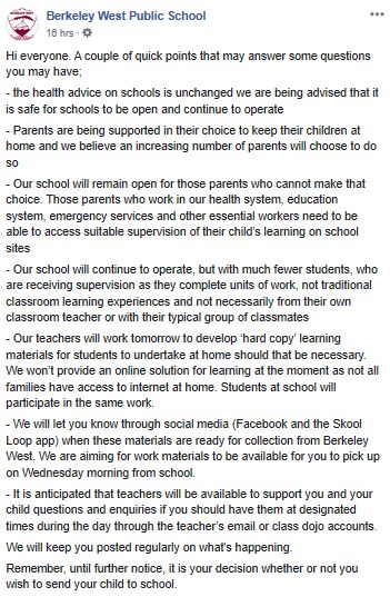 School Update - Berkeley West Public School